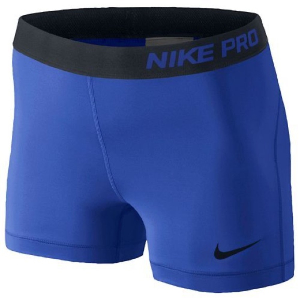Blue Nike pro dri fit gym women shorts
